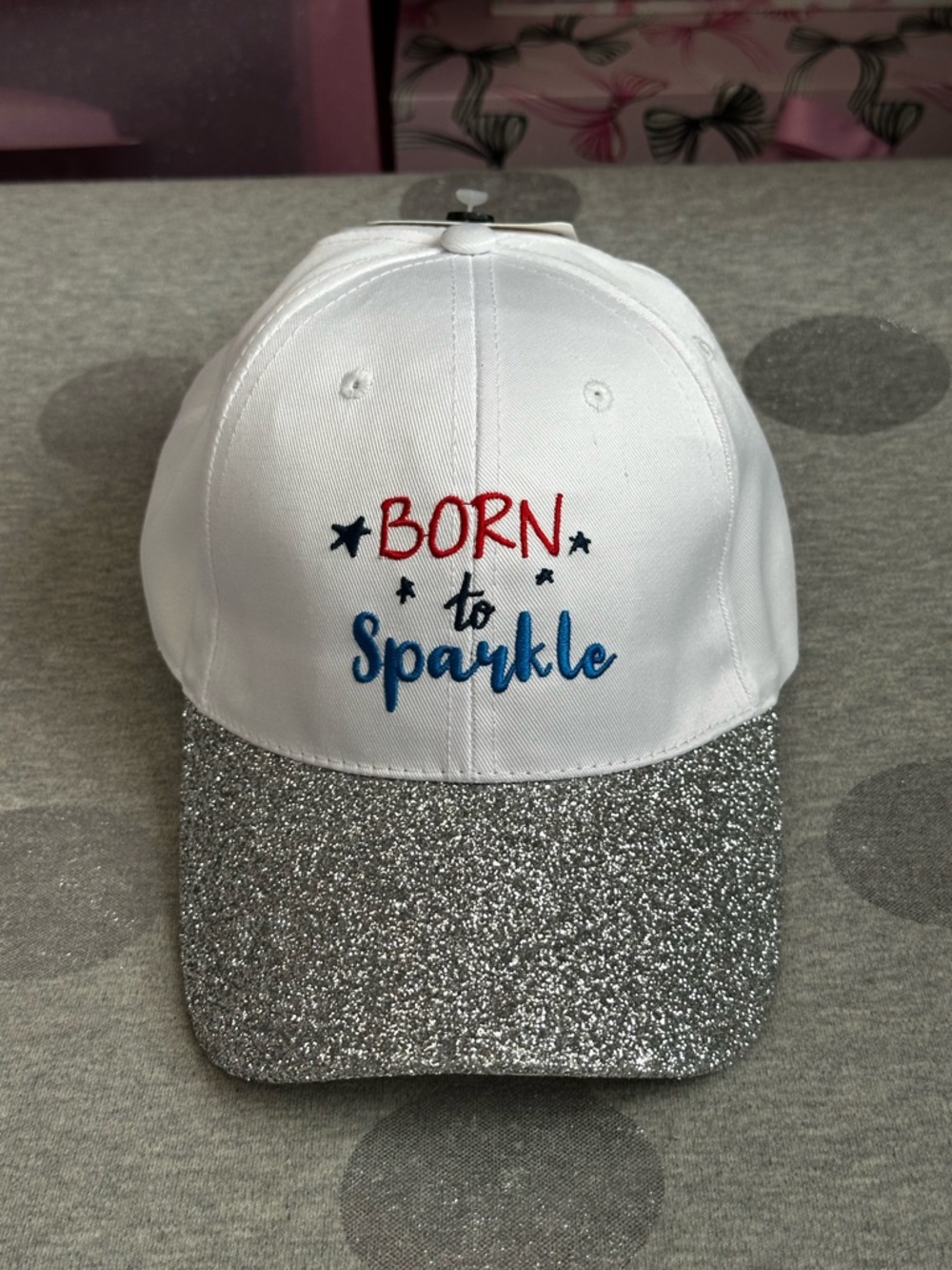 5 for $15! "Born to Sparkle" Patriotic Baseball Hat
